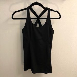 Lululemon black workout top with built in bra